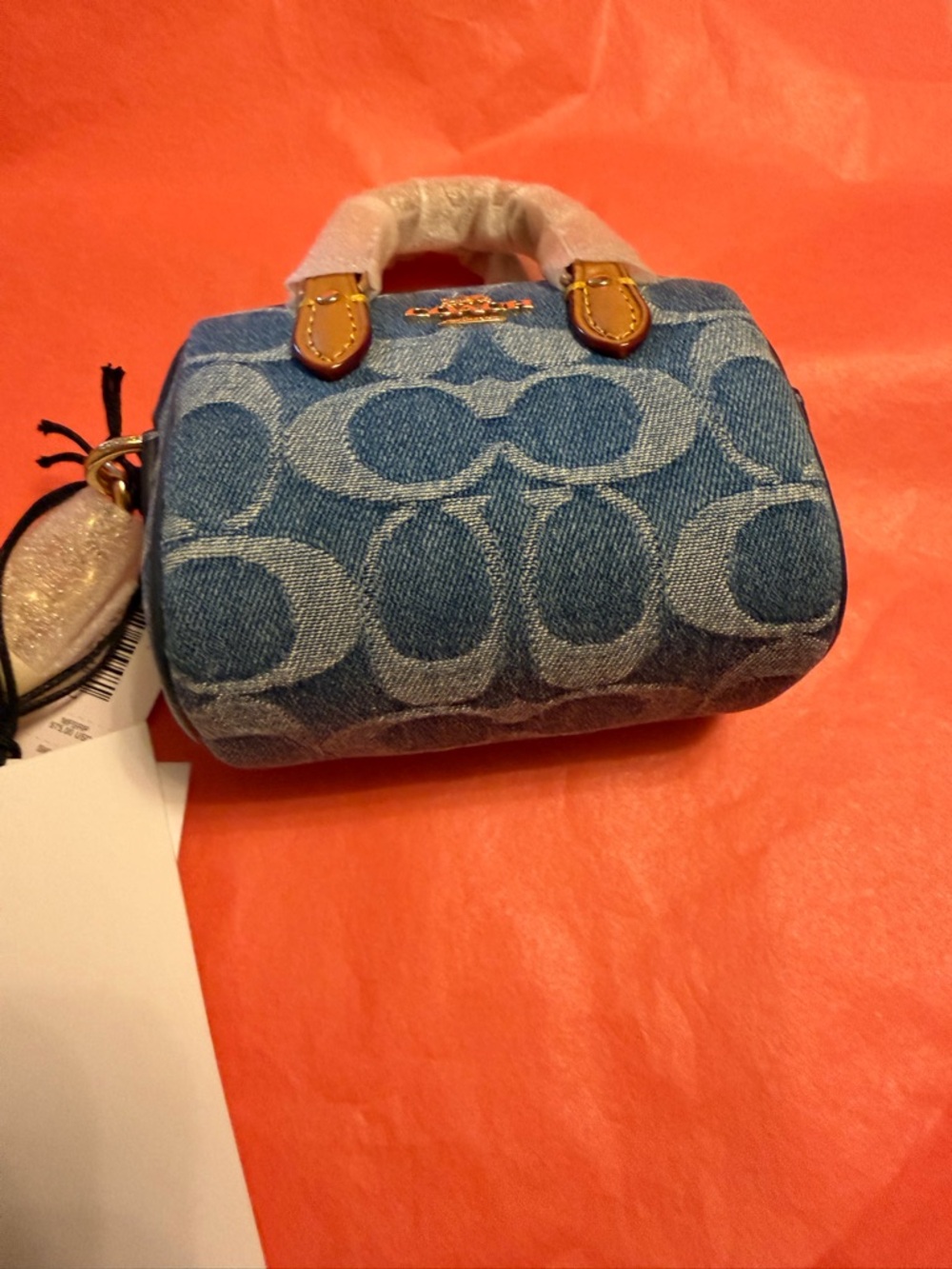 NWT Mini Rowan Bag Charm Coin Purse In Signature Denim